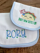 Load image into Gallery viewer, Baby Bib & Burp Cloth Set