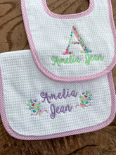 Load image into Gallery viewer, Baby Bib & Burp Cloth Set