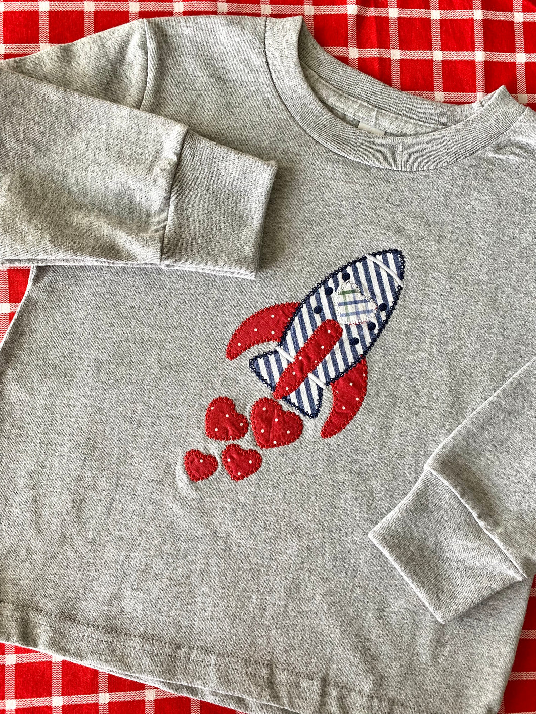 Heart Rocket Ship Appliqué